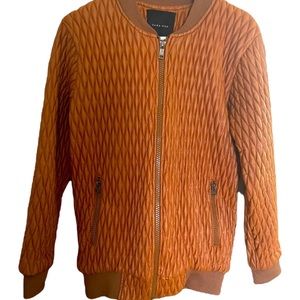 Zara Basic Men’s Quilted Faux Leather Bomber Jacket